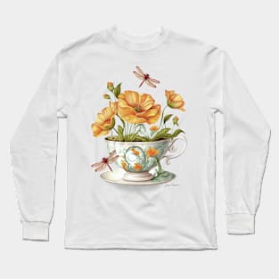 Floral Teacup Collection A Long Sleeve T-Shirt